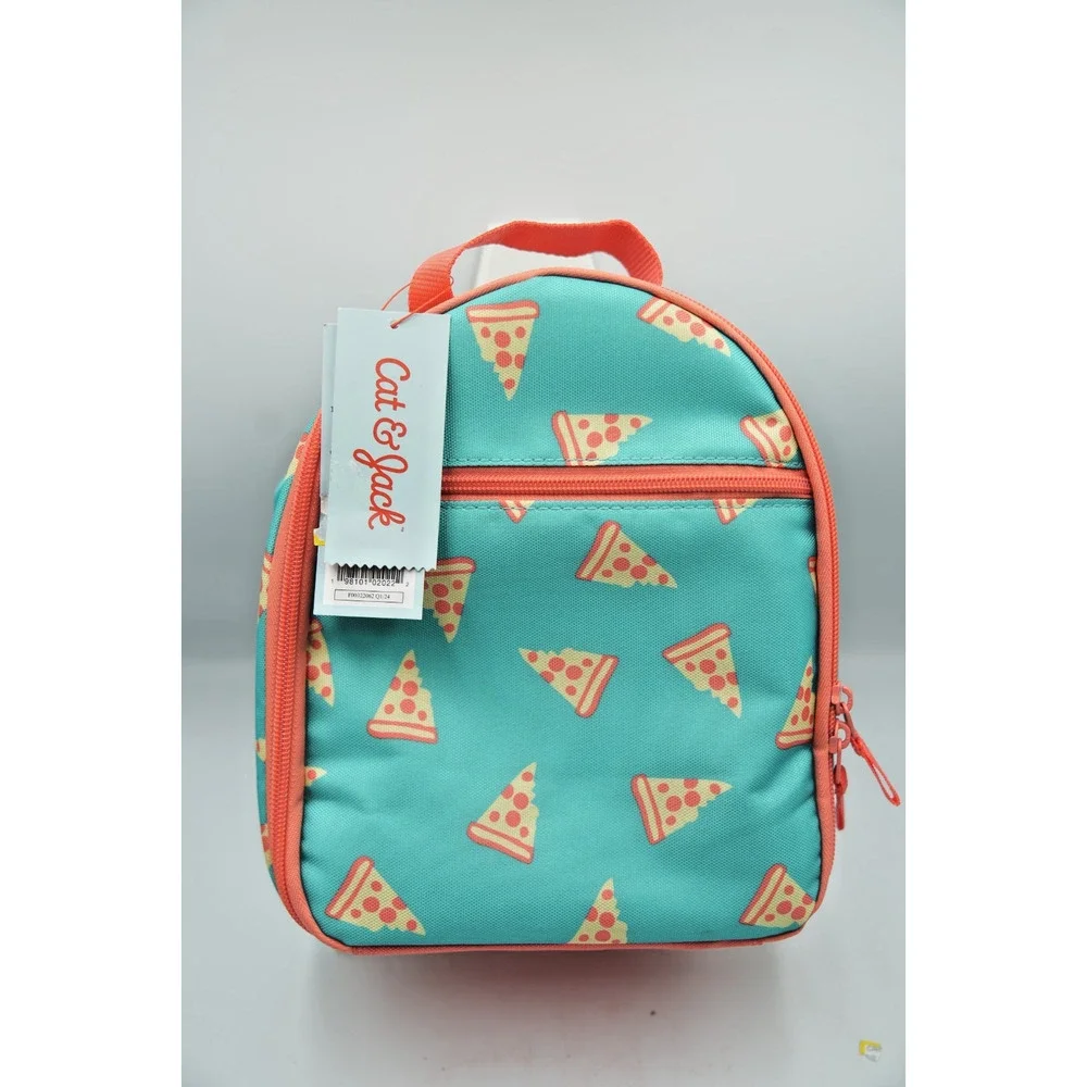 Cat &‎ Jack Blue Backpack + Pizza Lunchbox Back-to-School Supply Bundle